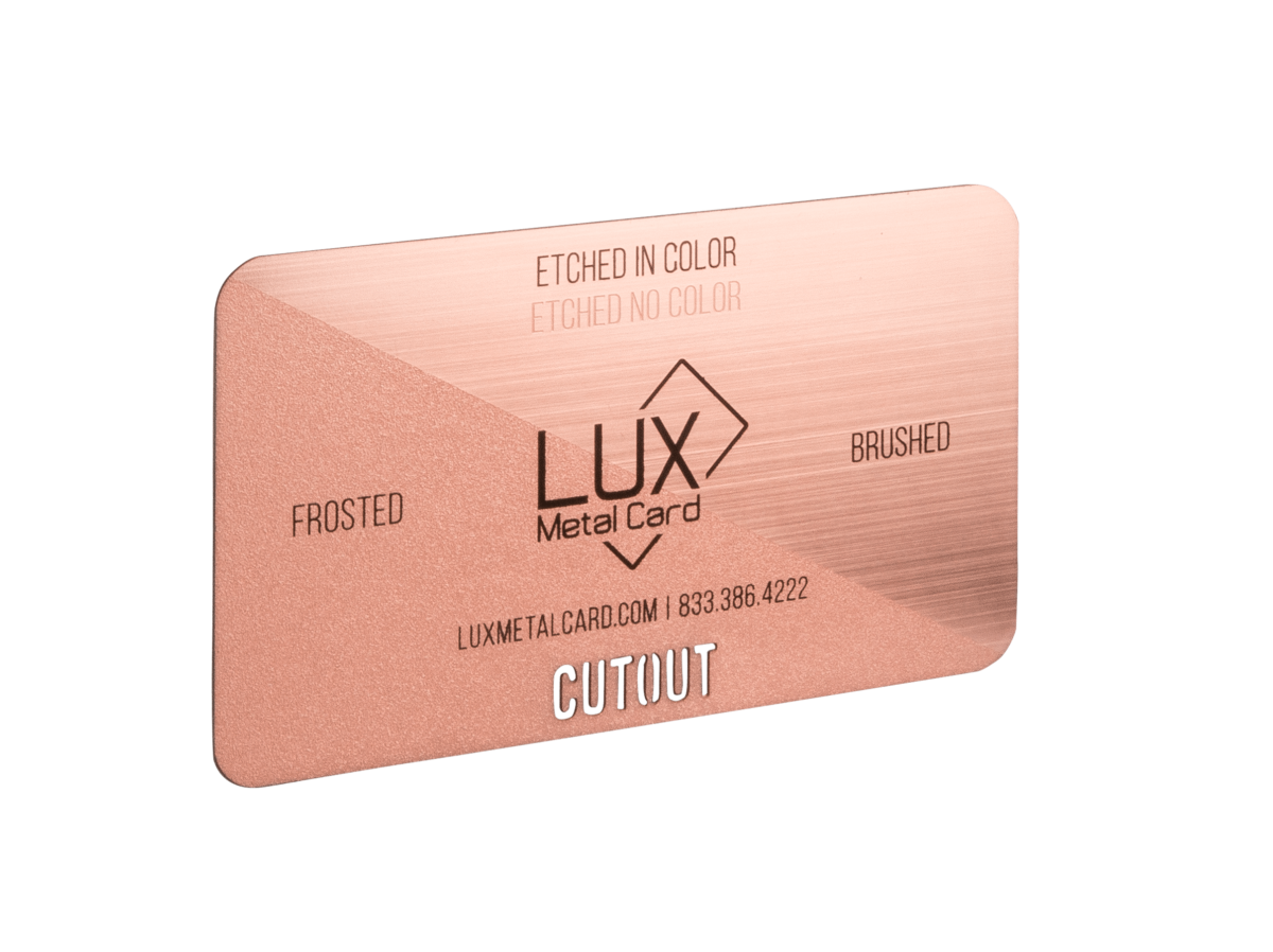 Rose Gold Frost and Brushed Metal Business Card